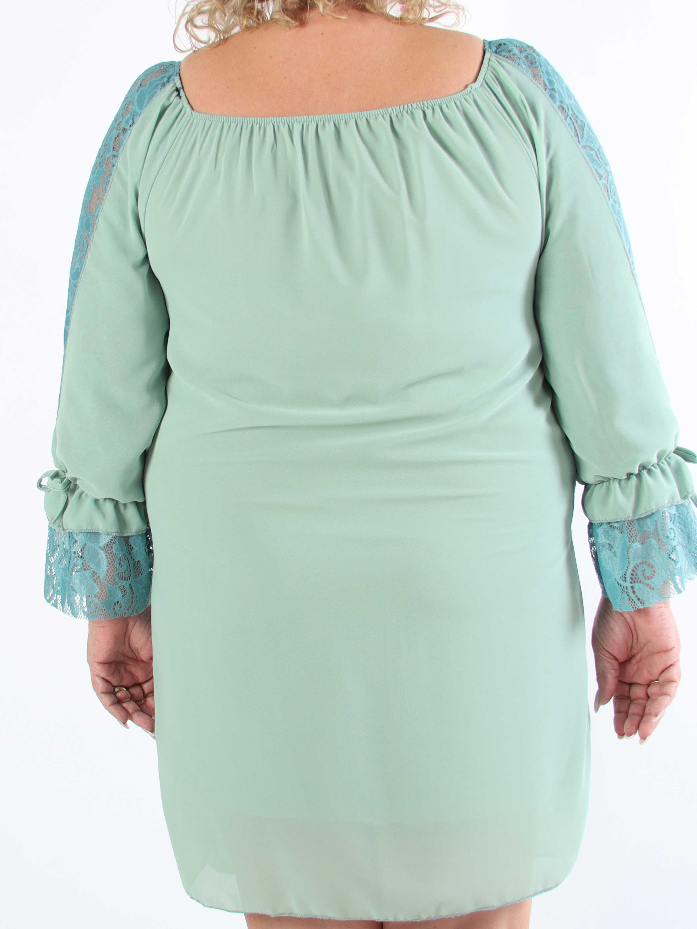 Lupita - Plus size tunikaklänning med spetsärmar